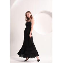 Robe longue décontractée noire pour femmes